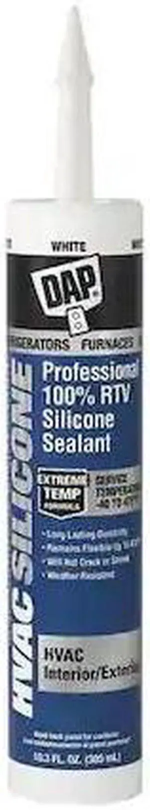 DAP 08010 Waterproof Silicone Sealant, 10.3 oz, White, Temp Range -45 to 475