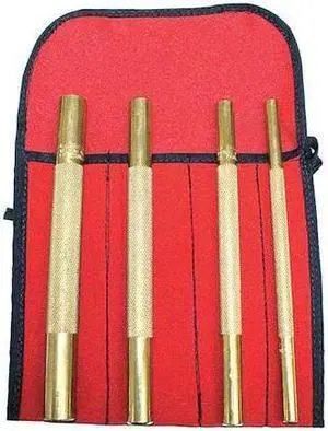 KEYSCO TOOLS 77767 Pin Punch Set,Length 8 In,Brass,4PC