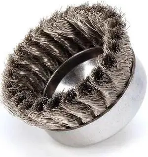 WEILER 93442 Knot Wire Cup Wire Brush, Threaded Arbor, 4"