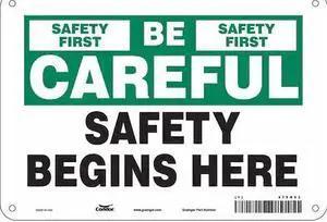 CONDOR 475H53 Safety Sign, 7 in Height, 10 in Width, Aluminum, Vertical