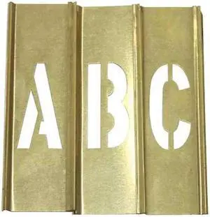 ZORO SELECT 20Y506 Stencil Letters Kit 2 in,Brass,33PCS