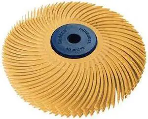 DEDECO 1345 Sunburst Radial Bristle Discs 3 in Curved Tc 6-Ply Peach 6 Micron