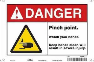 CONDOR 475D33 Safety Sign, 7 in Height, 10 in Width, Aluminum, Vertical