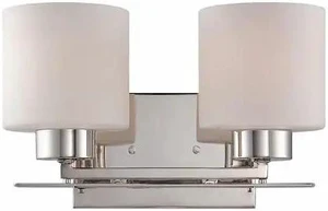 NUVO 60-5202 Parallel 2 Light Vanity Fixture Etched Opal Glass Polished N NUVO 60-5202 Parallel 2 Light Vanity Fixture Etched Opal Glass Polished N