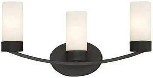 NUVO 60-6323 Denver 3 Light Vanity Fixture Mahogany Bronze Finish Mahogan NUVO 60-6323 Denver 3 Light Vanity Fixture Mahogany Bronze Finish Mahogan