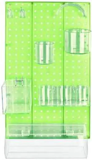 AZAR DISPLAYS 900940-GRE 10-Piece Green Pegboard Organizer Kit with 1 Panel and