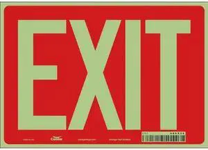 CONDOR 486X36 Exit Sign, Vinyl, 10" W, 7" H, Exit, Red