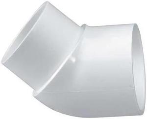 ZORO SELECT 423025 PVC Elbow, 45 Degrees, Spigot x Socket, 2-1/2 in Pipe Size