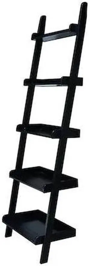 INTERNATIONAL CONCEPTS SH67-2660 Lean To Shelf Unit, with 5 Shelves, Black