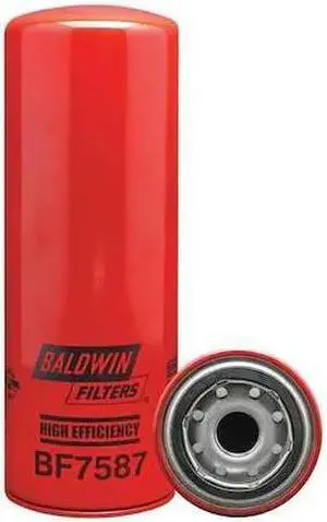 BALDWIN FILTERS BF7587 Fuel Filter, Spin-On, 3 11/16 in Outside Dia, 1 in-14
