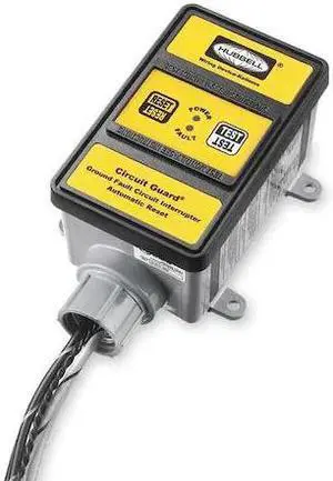 HUBBELL WIRING DEVICE-KELLEMS GFHW23115 GFCI,Hard Wired,240V,30A,Yellow