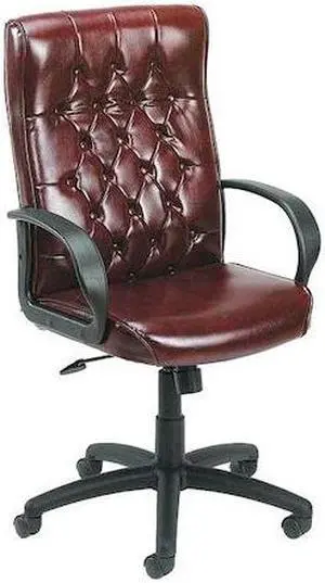 ZORO SELECT 6GNP1 Executive Chair, Vinyl Oxblood Burgundy, Height 42-1/2" to