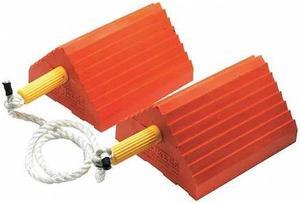 CHECKERS UC1400-4.5-P Wheel Chock,18" D,5" H,16" W,Orange,PR1