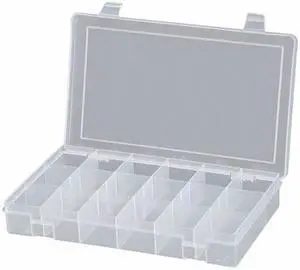 DURHAM MFG SP18-CLEAR 18 Compartment Box, 10-13/16"W x 1-3/4"H
