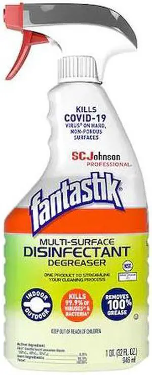 FANTASTIK 311836 Disinfectant and Sanitizer, 32 oz. Trigger Spray Bottle,