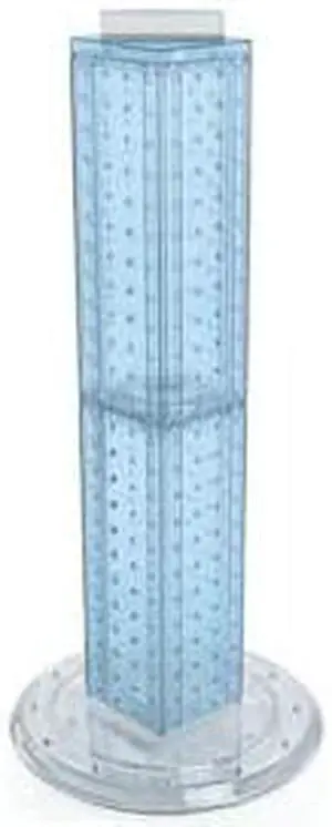 AZAR DISPLAYS 700227-BLU Four-sided 4"W x 24"H Pegboard Tower W/ Revolving 9"