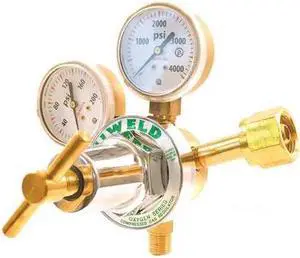 UNIWELD RUH8210 Stage Regulator, Oxygen, Single Stage, 0.908"-14 Inlet,