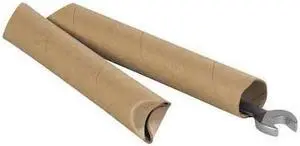 PARTNERS BRAND S1518K Crimped End Mailing Tubes, 1-1/2" x 18", Kraft, PK70