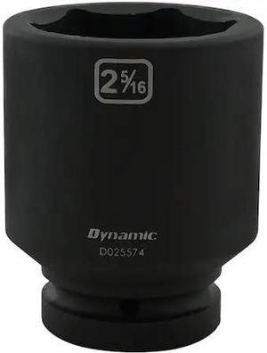 DYNAMIC D025574 1" Drive Deep Socket, Black Phosphate, Tools 2-5/16" X 1"