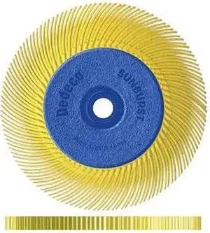 DEDECO 1878 Sunburst Radial Bristle Discs 6 in X 1/2 in Curved Tc Yellow 80