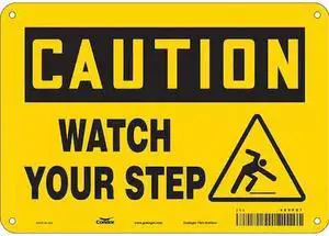 CONDOR 469P67 Safety Sign, 7 in Height, 10 in Width, Aluminum, Vertical