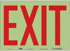 CONDOR 480L82 Exit Sign, English, 14" W, 10" H, Vinyl, White