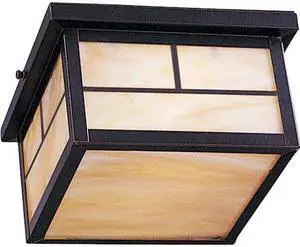 MAXIM 4059HOBU Coldwater 2-Light 9.25" Wide Burnished Outdoor Flush Mount Light