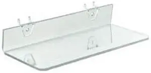 AZAR DISPLAYS 556017 13.5"W x 4"D Clear Acrylic Shelf for Pegboard and