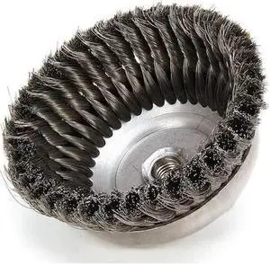 WEILER 96090 Knot Wire Cup Wire Brush, Threaded Arbor, 6"