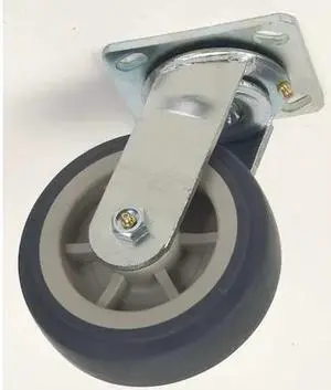 ZORO SELECT 1ULJ2 Swivel Plate Caster,Therm Rubber,5 in.,400 lb
