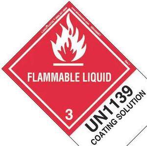 LABELMASTER HSN4500ET Flammable Liquid Label,UN1139,PK500