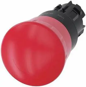 SIEMENS 3SU1000-1HB20-0AA0 Push Button Operator,Red,Plastic Bezel