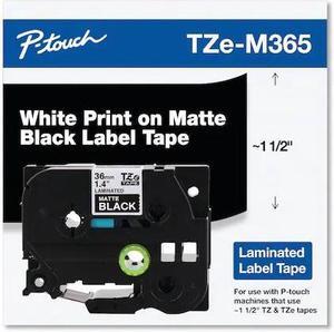 Brother P-touch TZe-M365 Label Maker Tape 1.42"W White on Matte Black TZEM365