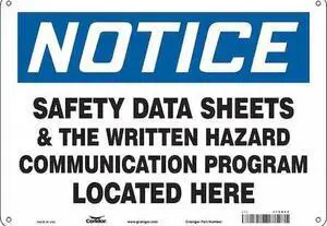 CONDOR 476H45 Safety Sign,10 inx14 in,Polyethylene