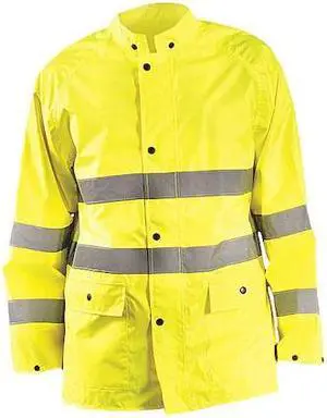 OCCUNOMIX LUX-TRJKT-Y3X Jacket,Yellow,Polyester,3XL,Fits Chest 58"