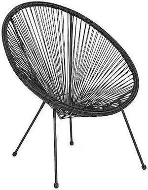Valencia Oval Comfort Series Take Ten Black Rattan Lounge Chair