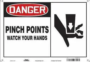 CONDOR 475D14 Safety Sign, 10 in Height, 14 in Width, Polyethylene, Horizontal