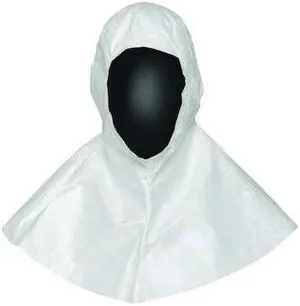 DUPONT IC668BWH0001000B Hood, Polyethylene, Bound Seam, White, Covers Head ,100