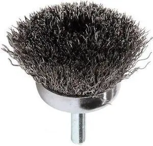 WEILER 90116 Crimped Wire Cup Wire Brush, Stem, 1-3/4"