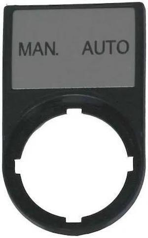 EATON M22S-ST-GB11 Legend Plate,Rectangular,Man-Auto,Black