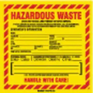 BRADY 121152 California Hazardous Waste Label,PK100