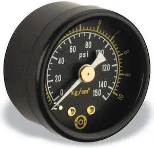 ARO 100095-160 Pressure Gauge, 0 to 150 psi, 1/8 in MNPT, Steel, Black