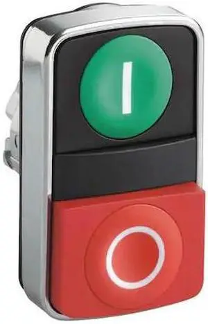 Pushbutton Operator, Flush, I, O, Green, Red