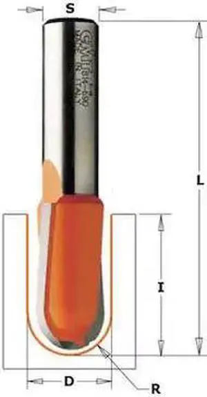 CMT 814.190.11 Round Nose Router Bit,HW,3/4 in
