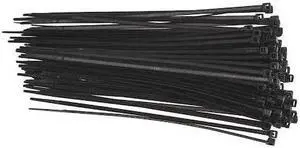 BRADY 98848 Tie, Nylon, Black, 100 PK