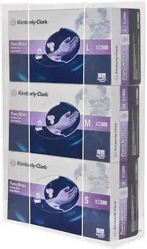 Kantek KTKAH130 Glove Box Holder- Triple- 11in.x3-.50in.x14-.50in.- Clear