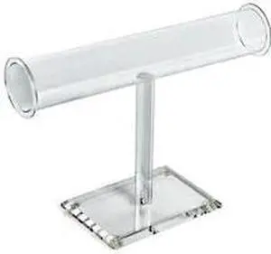 AZAR DISPLAYS 300683 T-Stand Clear Acrylic Necklace/Bracelet Counter Display