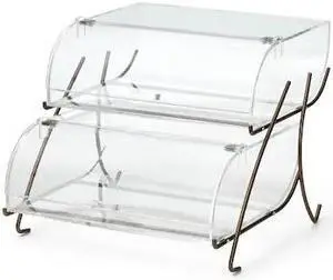 ROSSETO SERVING SOLUTIONS BK022 Two-Tier Bakery Case with Bronze Wire Stand, 1