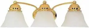 NUVO 60-350 Empire 3 Light 21 in. Vanity Alabaster Glass Bell Shades Pol