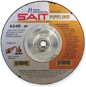 UNITED ABRASIVES-SAIT 22130 Depressed Center Wheels, Type 27, 4 1/2 in Dia,